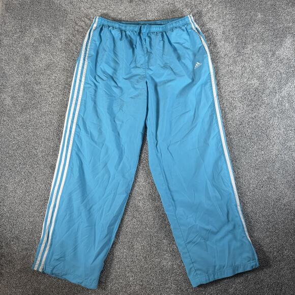 Y2K Adidas Track Pants XL Mesh Lined Drawstring Retro Sporty Spice Pop Princess - Picture 1 of 14